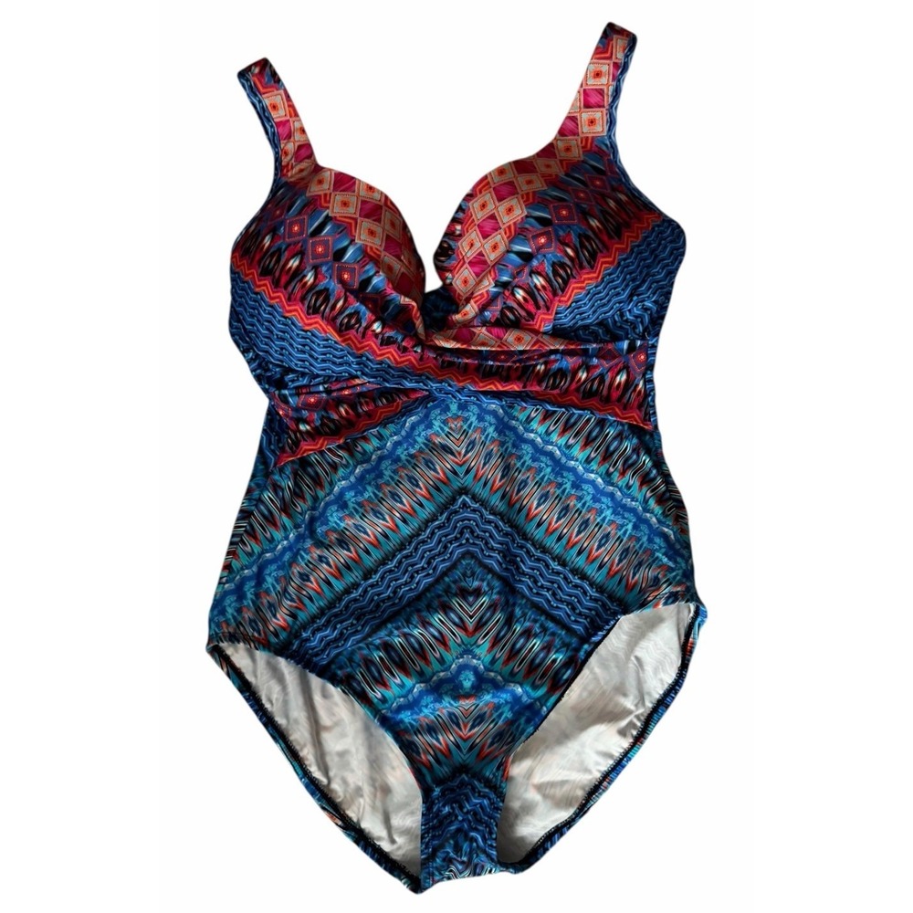 Miraclesuit Casablanca Criss Cross Escape One Piece Swimsuit Women's Size 14/16